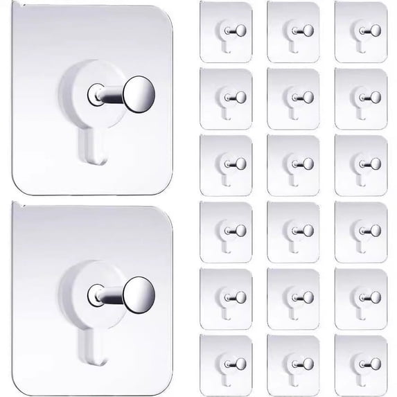 STAOEDU Adhesive Wall Hooks 13lb Max, Picture Hangers Without Nails 20PCS