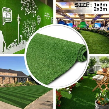 STAOEDU Artificial Grass Turf Lawn-3 Feet x 10 Feet, 0.4" Indoor Outdoor Rug Synthetic Grass Mat Fake Grass
