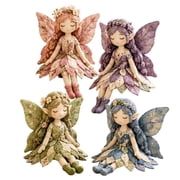 STAOEDU Fairy Patchwork DIY Collection, Fun Flower Fairies Patchwork Sewing Kit, Make 4pcs Winged Elf Cloth Doll, Fabric Full Supplies DIY Craft Set for Beginner Crafters, Unique Handmade Gift