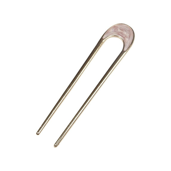 STAOEDU French Hair Pins Simple Metal U Shaped Hairpins Gold Hair Fork Sticks 2 Prong Updo Chignon Pins for Women Lady Buns Hair Accessories