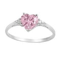 thumbnail image 1 of STAOEDU Jewelry Ring Love Rings Women Silver Crystal Love Heart Shaped Ring Bridal Wedding Jewelry Wedding Band Best Gifts for Love, 1 of 2