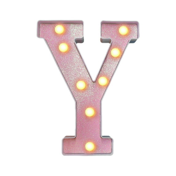 STAOEDU Led Light Up Letters, Pink Marquee LED Letter Lights 26 Alphabet, Small Pink Lighted Letters, Battery Powered Glitter Letters with Lights for Party, Table, Wall Decor