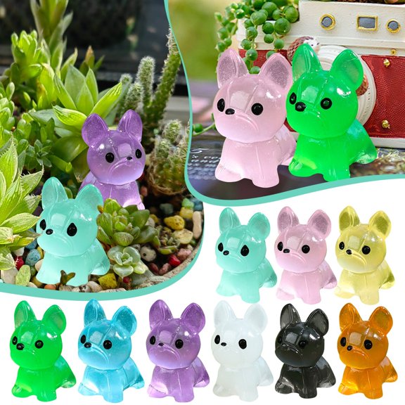 STAOEDU Luminous Mini Figurines Resin Miniature Animals, Miniature Glow in The Dark for Dollhouse, Micro Landscape, DIY, Home Outdoor Party Decor