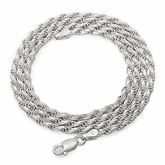 STAOEDU Necklace Stainless Steel Necklace Chains for Men Women Jewelry Gift Sterling Silver Cut Rope Chain Necklace (0.3*75cm)