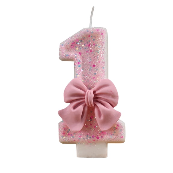 STAOEDU Number 1 Birthday Candle, Pink (1-Count)