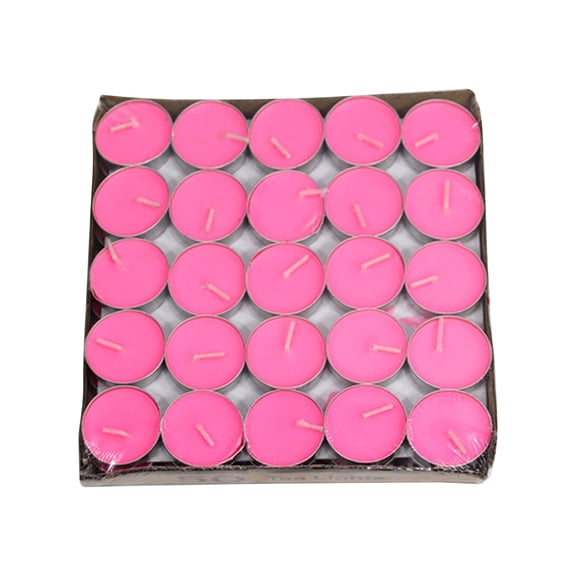STAOEDU Pink Unscented Indoor/Outdoor Tealight Candles, 50 Count, Tea Light Candles for Home, Weddings, Christmas & Halloween Decor