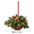 STAOEDU PreLit Artificial Christmas Hanging Basket, Mountain Spruce
