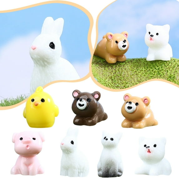 STAOEDU Selected 20 Pcs Fairy Garden Accessories, Fairy Garden Kit, Miniature Figurines, Micro Landscape Ornaments Kit, Garden DIY Animals, Environmental Resin