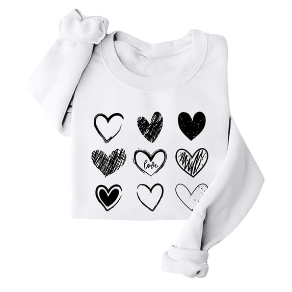 STAOEDU Valentine's Day Sweatshirt Women Funny Love Heart Graphic Pullover Shirt