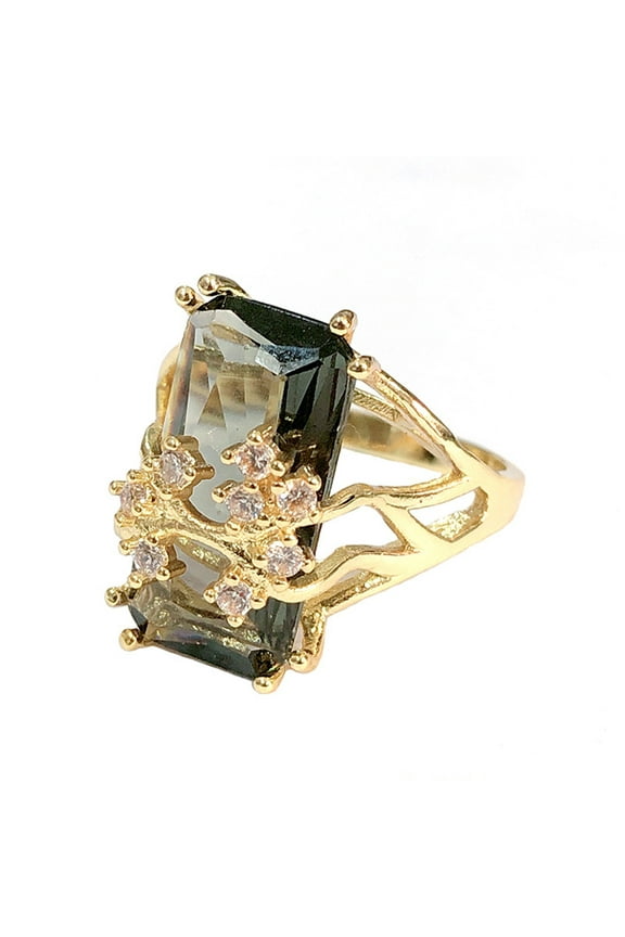 Women Super Big Flame Shape Statement Ring Red Square Wide Band Cocktail Rings for Women