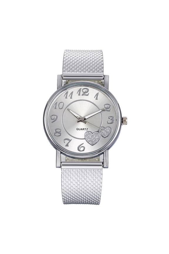 Women's Mesh Bracelet Watch Hearts Japanese Quartz Waterproof Watches