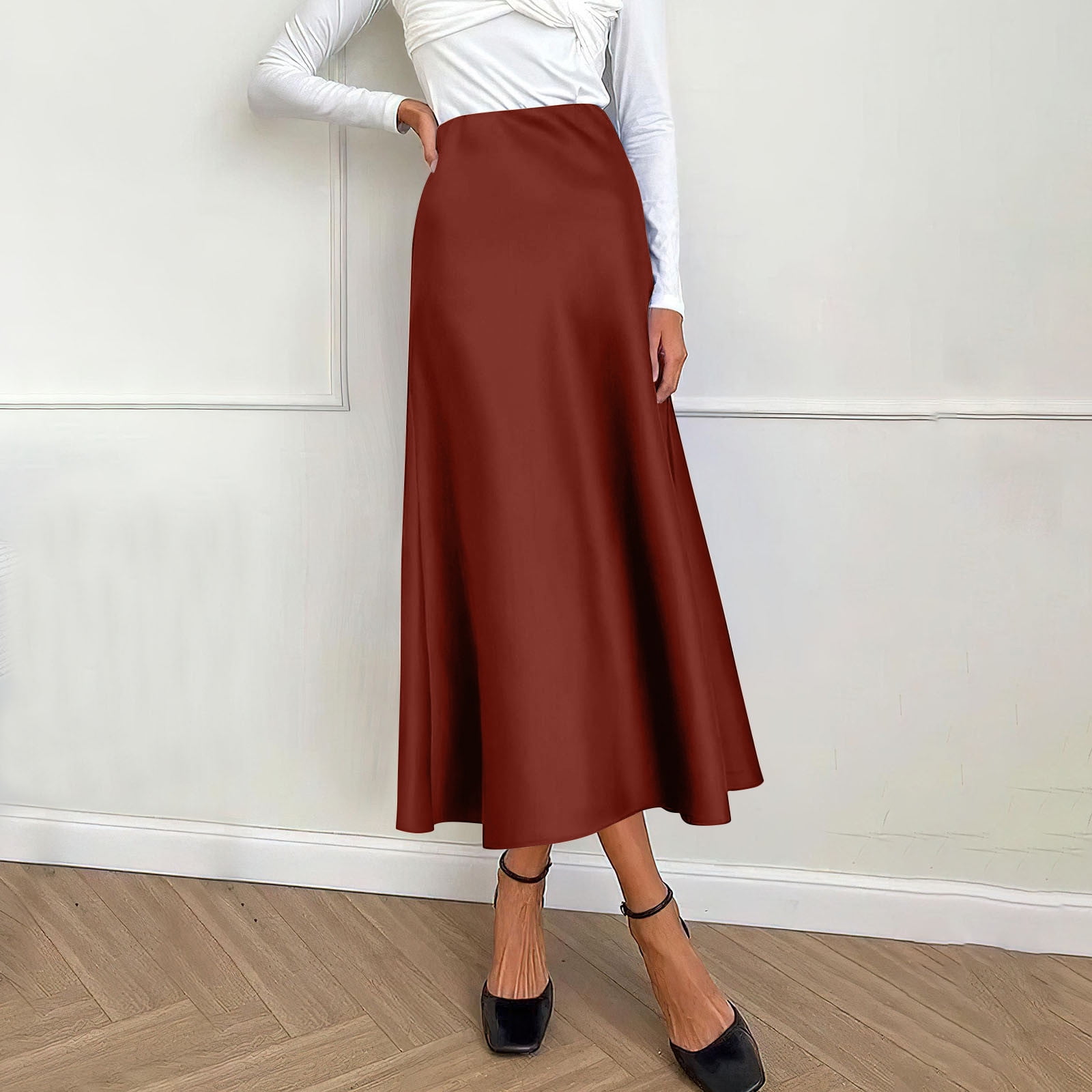 Speckle High Waist Midi Skirt