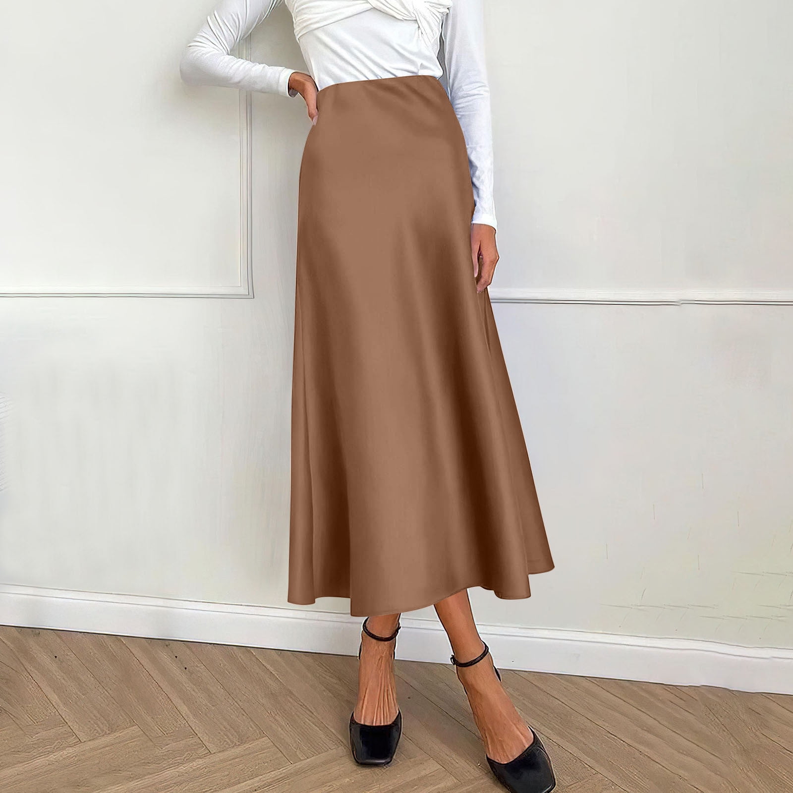 Mid length satin skirts medium best sale