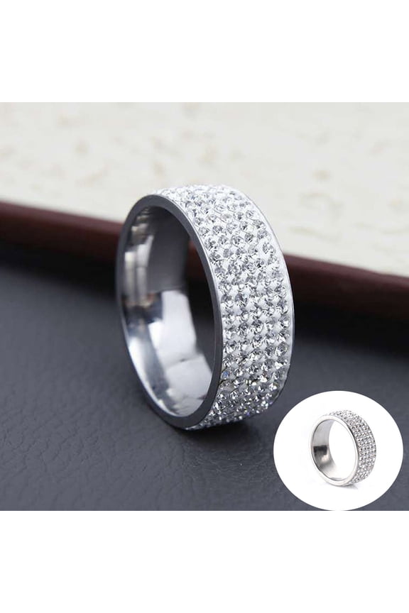 Womens Wide Eternity Ring Wedding Band Wide Band Cubic Zirconia Eternity Band Ring