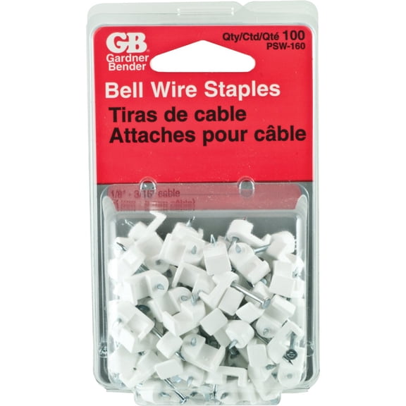 ECM Industries Staple Wire Bell Wire - Insulated Plastic - 100 Piece, White