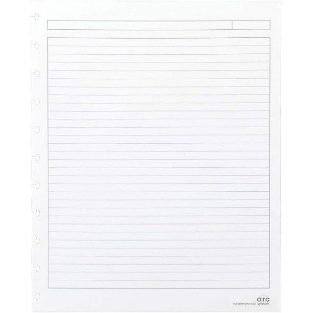 STAPLES Arc Notebook Filler Paper, LetterSize, NarrowRuled, White, 8