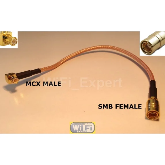 8-Inch RG316 Coaxial Cable – UHF SO239 Female To MCX Male Right Angle Pigtail Jumper (USA Style)