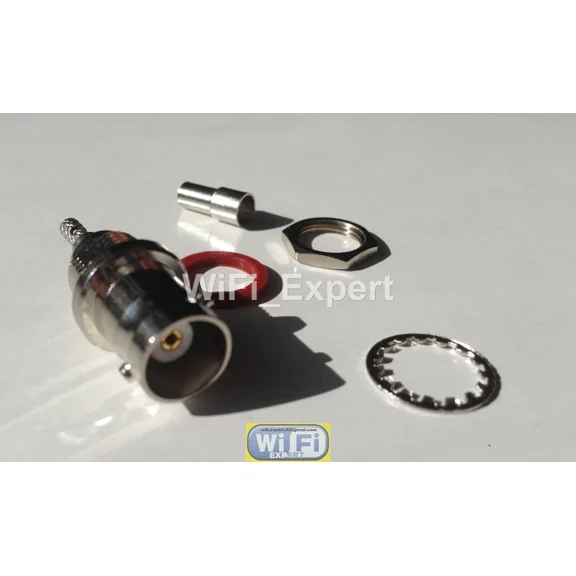 STAR- 1 X Bnc Female Bulkhead Crimp Rg316 Rg174 Rg179 Lmr100 Cable Straight Connector