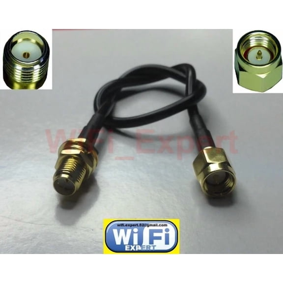 STAR- 14" Rg174 Low Loss Flex Coax Cable Sma Male To Sma Female Bulkhead Ships From Us