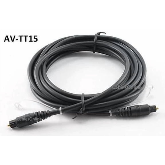 STAR- 15Ft Fiber Optical Toslink To Toslink Digital Audio Cable / Cord, Av-Tt15