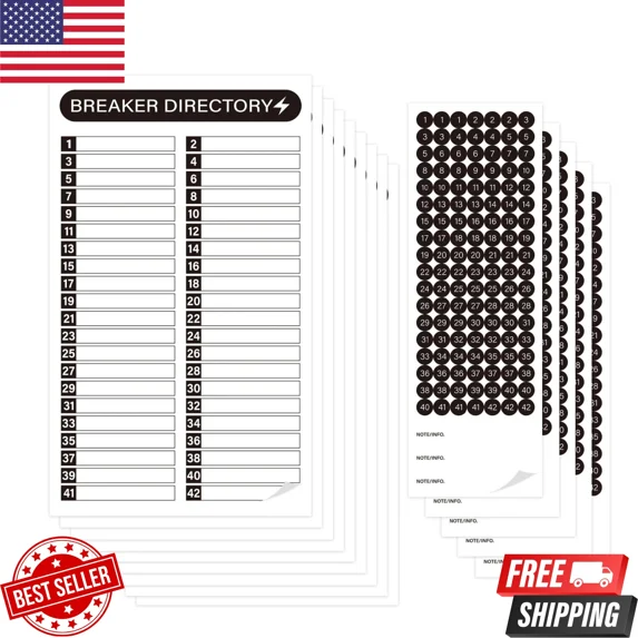 STAR- 16 Sheets Electrical Panel Labels Waterproof Self Adhesive ...