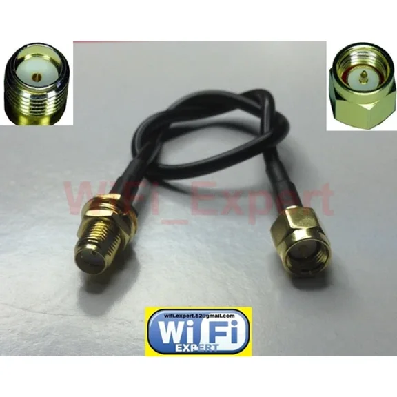 STAR- 20" Rg174 Low Loss Flex Coax Cable Sma Male To Sma Female Bulkhead Ships From Us