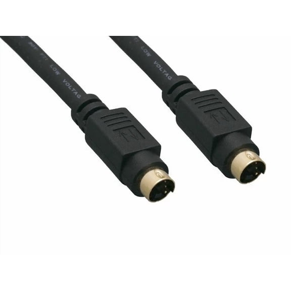 STAR- 25Ft Mini Din 4 Pin S-Video Cable, Male To Male, Black