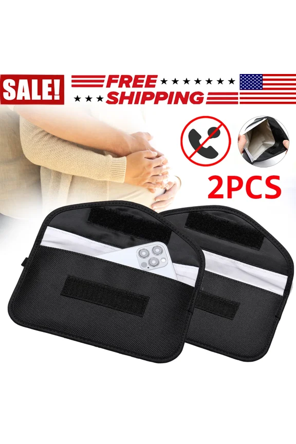 - 2Pack Faraday Bag Cell Phone Wallet Blocker Rfid Signal Blocking Shielding Pouch