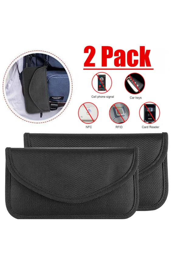 - 2Pack Faraday Bag Rfid Signal Blocking Shielding Pouch Cell Phone Wallet Blocker