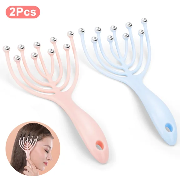STAR- 2Pcs Ball Scalp Massager, Portable Handheld Head Massager, For Deep Relaxation