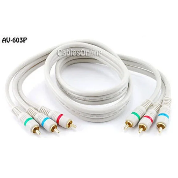 STAR- 3 Ft. High Quality Python Component Video 3-Rca Rgb Cable, Gold Plugs, Av-603P