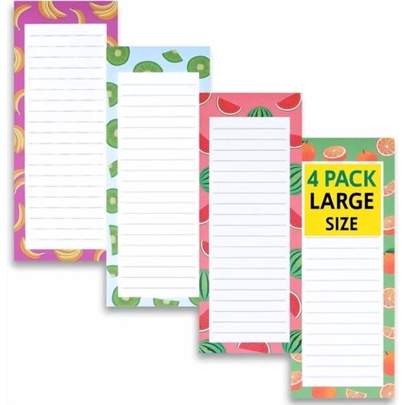 STAR- 4 Large Magnetic Notepads Shopping List, To-Do Large 4 Pack -Style 2