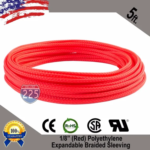 Braided Cable Loom 20 FT 3/8" Black Blue Expandable Wire Sleeving Sheathing Bulk Hose/Tubing 3/8 In OD Outside Diameter Hose & Tubing