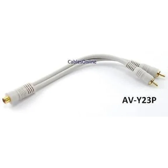 STAR- 6" Python Rca F To 2Rca Gold Plated Audio Stereo Cable