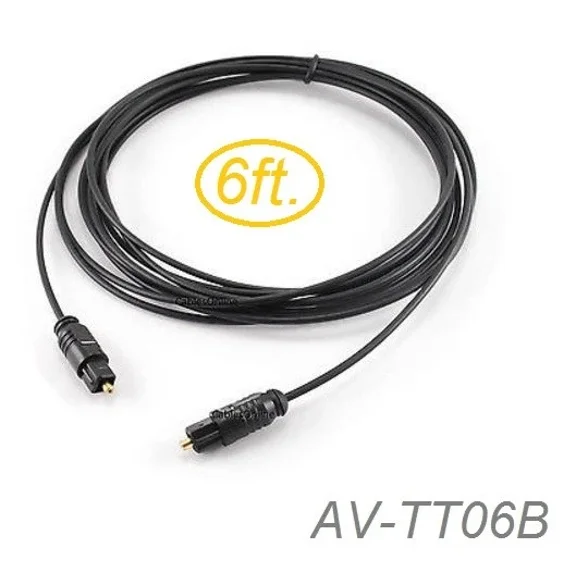 STAR- 6Ft Fiber Optic Toslink To Toslink Od/2.2Mm Digital Audio Slim Type Cable