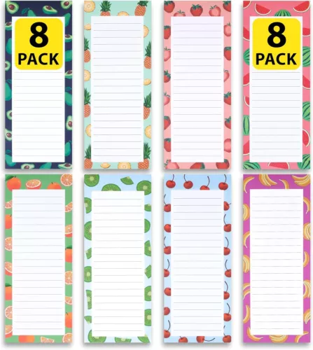 STAR- 8 Magnetic Notepads – For Grocery List, Shopping Medium 8 Pack ...
