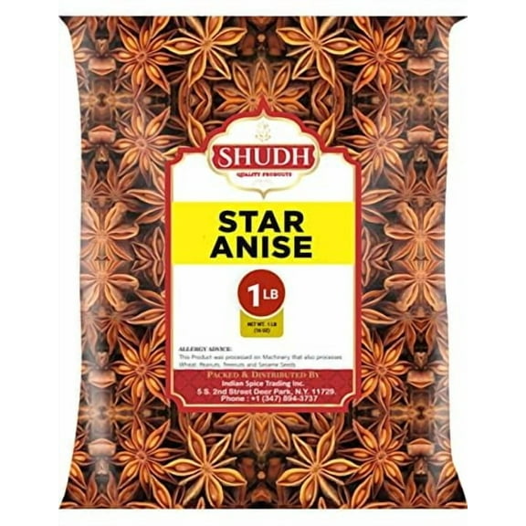 STAR ANISE WHOLE 1 LB | Seeds Pods ~ All Natural | Vegan | Gluten Friendly | NON-GMO | Whole Chinese Anise Star Pods Sun Dried Spice, Anis Estrella/Badian Khatai/ Illicium Verum