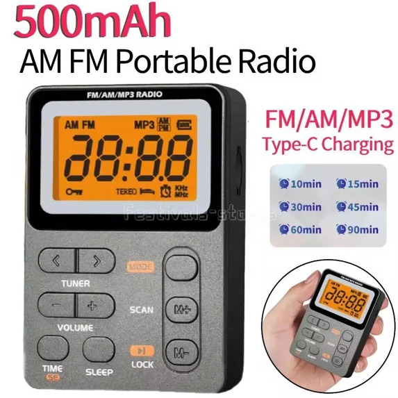 STAR- Am Fm Portable Radio Rechargeable Pocket Radio With Mp3 Stereo ...