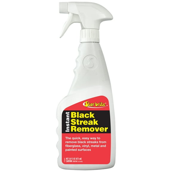 STAR BRITE Black Stain Remover Spray - Instant Black Streak Eliminator for Boats, RVs, Campers, and More - Ideal for Fiberglass, Metal, Plastic, and Painted Surfaces - 16 OZ (071616N)