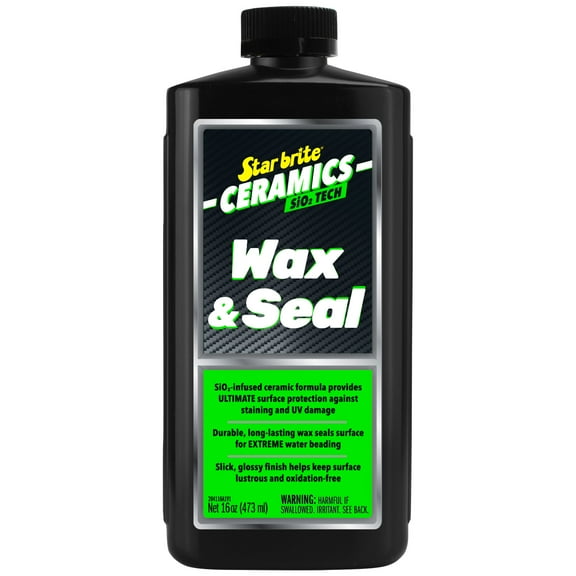 STAR BRITE Ceramics Wax & Seal, Green Apple Scent - SiO2 Tech for Ultimate Protection, Utilize the power of SiO2 technology for durable protection against water, dirt, and UV rays.