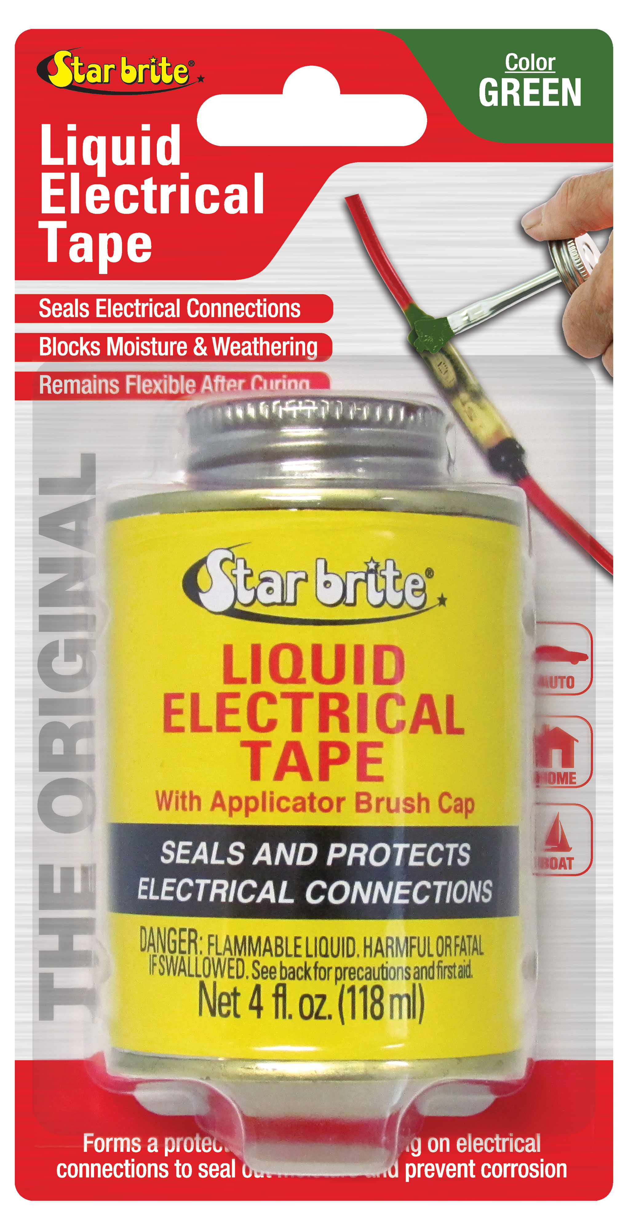 STAR BRITE Liquid Electrical Tape Green 4 OZ.