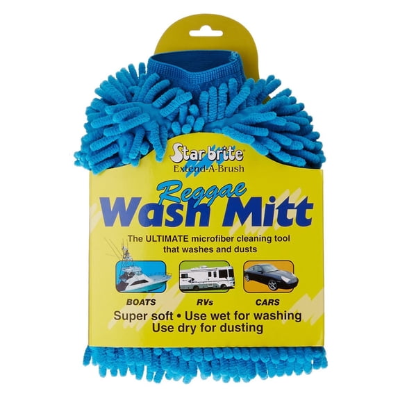 STAR BRITE Microfiber Reggae Wash Mitt (Blue) (040105)