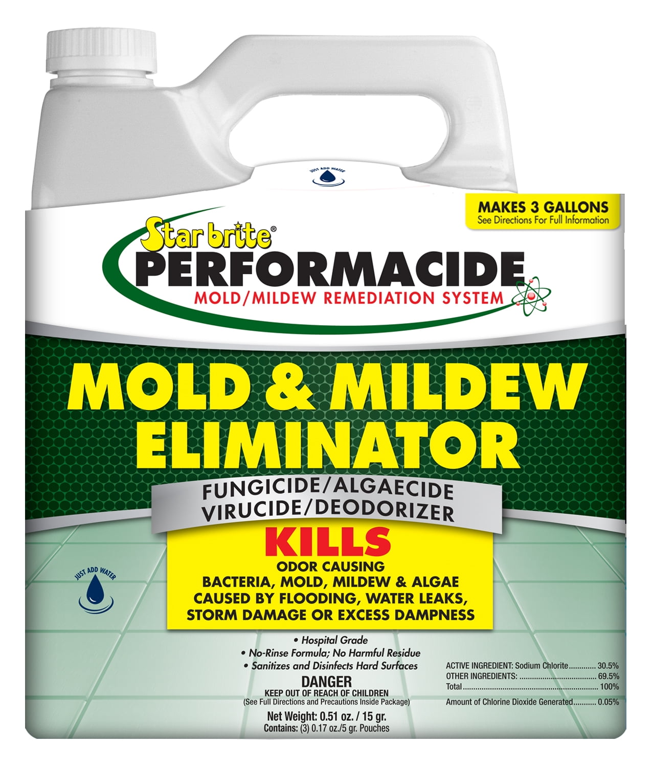 STAR BRITE Mold & Mildew Eliminator/Killer 3 Pack Gallon Kit