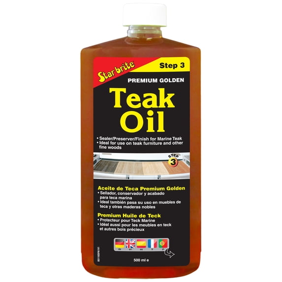 Star brite Premium Golden Teak Oil - Ideal for Boats, Furniture