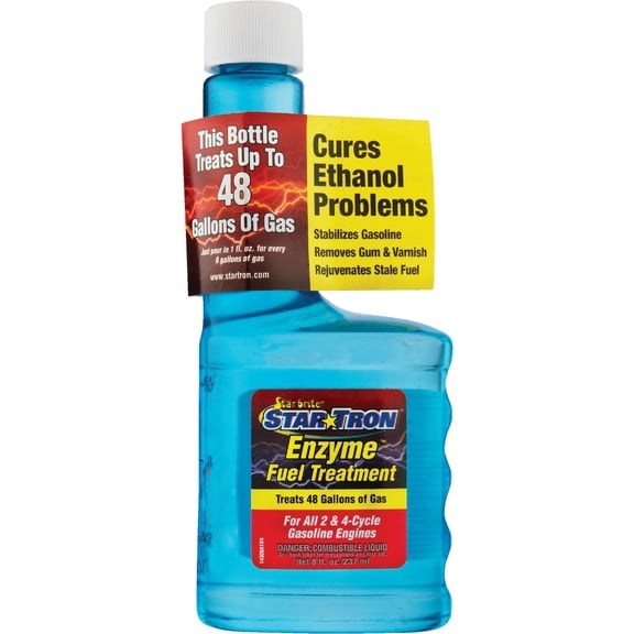 STAR BRITE Star Tron Enzyme Fuel Treatment - Small Engine Formula  Gas Additive Rejuvenates & Stabilizes Old Gasoline - Cures & Prevents Ethanol Problems - 8 OZ (14308)