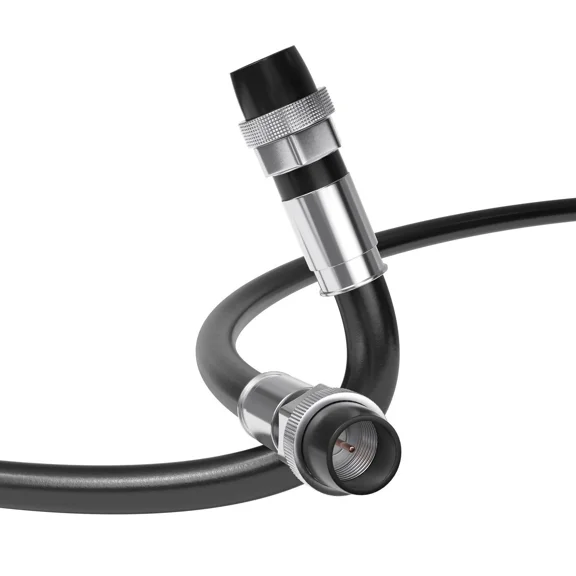 STAR- Black, Booted Rg6 Coaxial Cable, All Weather Proof Coax, 1.5 Feet (0.45 Meter)