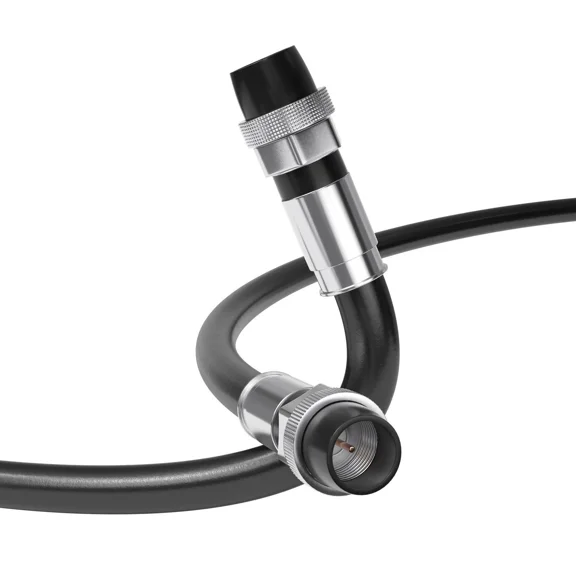 STAR- Black, Booted Rg6 Coaxial Cable, All Weather Proof Coax, 10 Feet (3 Meter)