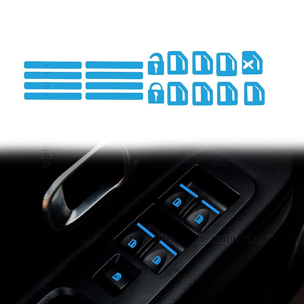STAR- Car Sticker Car Door Window Switch Luminous Sticker Night Safety ...