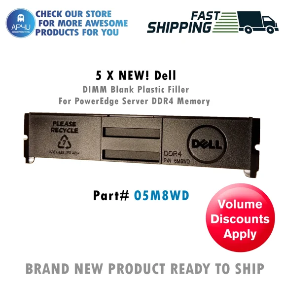 STAR- Dell 05M8Wd | Lot Of 5 New Ddr4 Ram Memory Dimm Blank Filler Plastic | 05M8Wd