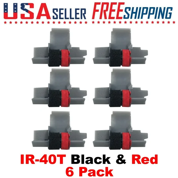 STAR- Ir-40T Black And Red X 6 Pack Calculator Ink Rollers Cp13 Nr42 Ir40T Sharp Casio